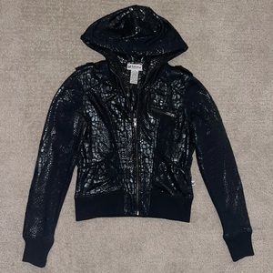 Black Shiny Zip Up